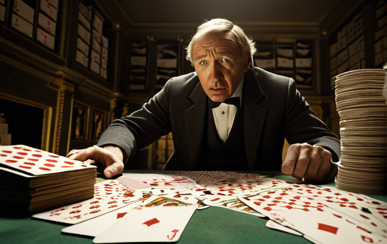 **Prompt:** A colossal house of cards collapsing, scattering cards with scientific equations and formulas across a dimly lit laboratory. In the background, a scientist stares in both shock and anticipation, hinting at a breakthrough. Dramatic lighting, reminiscent of a Baroque painting.